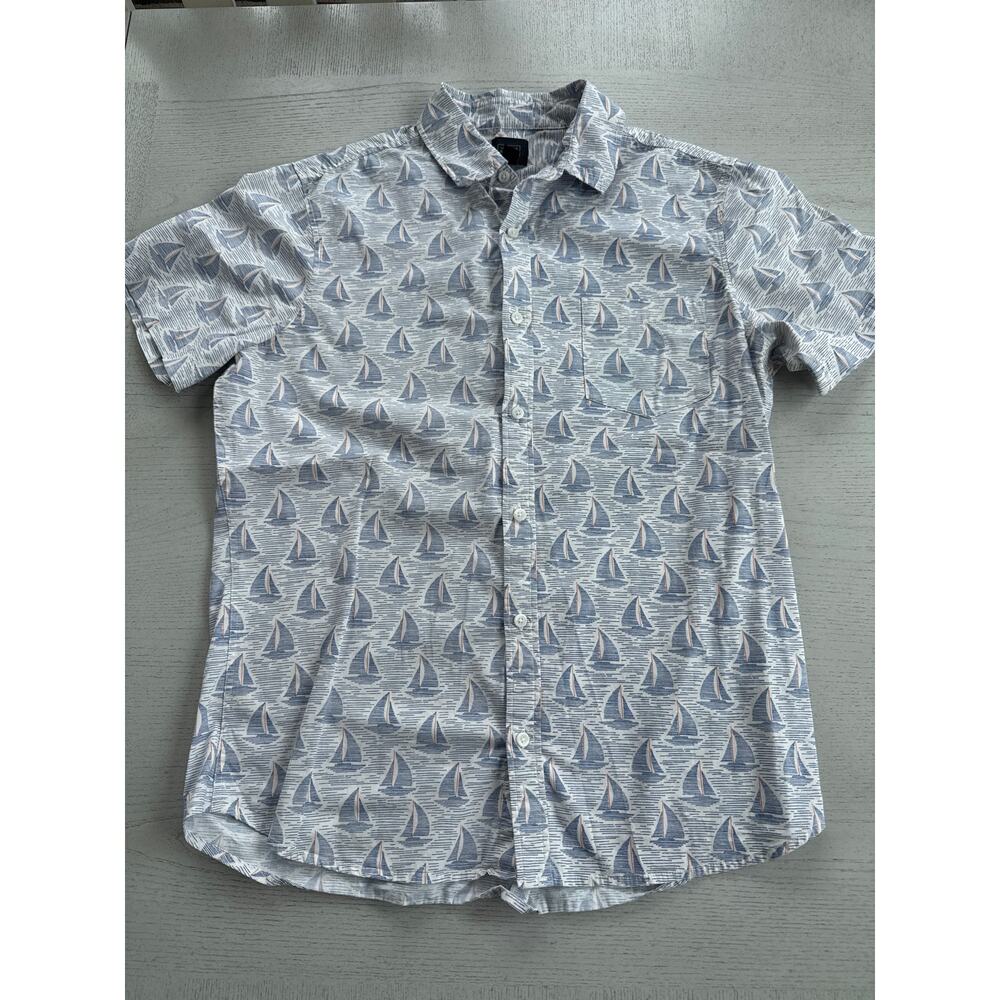 14th & Union Mens Sailboat Preppy Sporty Button Down Golf Polo (N)